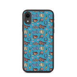 Horse pattern biodegradable iphone case in blue