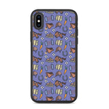 Horse pattern biodegradable iphone case in purple