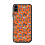 Horse pattern biodegradable iphone case in orange