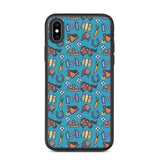 Horse pattern biodegradable iphone case in blue