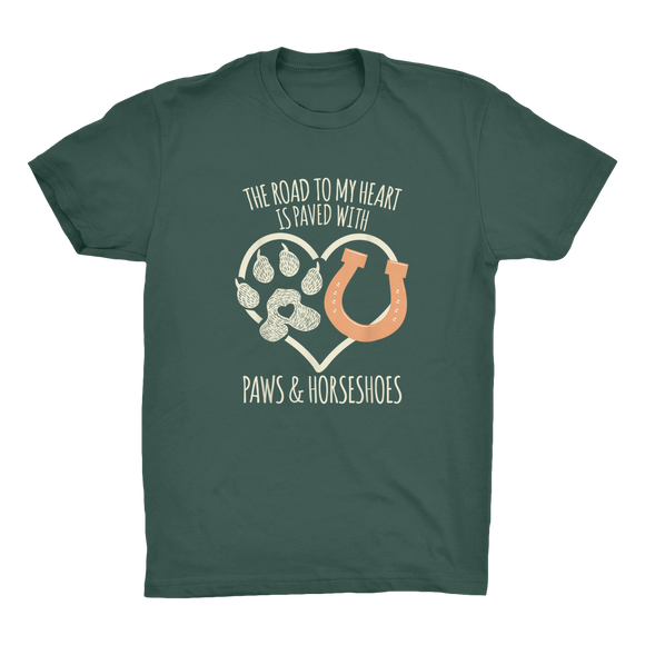 Paws and horseshoes organic t-shirt