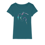 Girl and horse outline organic ladies t-shirt